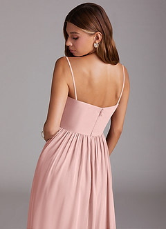 Azazie Calianna Bridesmaid Dresses Powder Pink A-Line Off the Shoulder Chiffon Convertible Dress image8