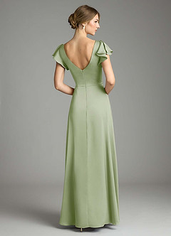 Azazie Omari Brautjungfernkleider A-Linie Stretch-Satin Kleid Staubiger Salbeigrün image8