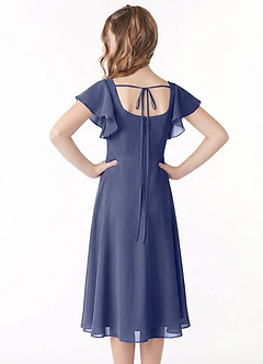 Azazie Bondi Junior Stormy A-Line Ruched Chiffon Dress image3