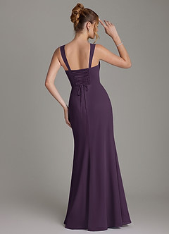 Azazie Agustina Bridesmaid Dresses Plum Mermaid Corset Chiffon Dress image7