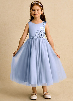 Azazie Malva Robe Demoiselle D'honneur Fillette Robe Princesse en Tulle Arc Eis image4