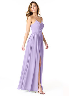 Azazie Cora Bridesmaid Dresses Lilac A-Line Pleated Chiffon Dress image4