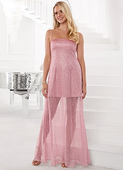 Barbie™ ❤ AZAZIE 4016 Strapless Sequin Netted Maxi Dress image3
