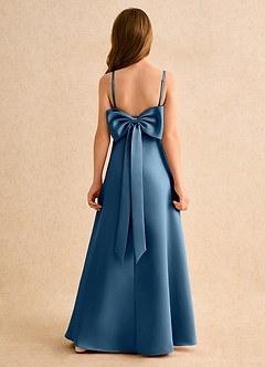 Azazie Joella Girls Formal vestidos de niña de las flores Vestido de Bermudas de Satin Mate de Corte en A con Plisado image1