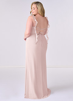 Barbie ♥ Azazie Bridesmaid Dresses Blushing Pink Mermaid Corset Chiffon Dress image8