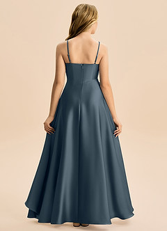 Azazie Eirlys Junior Twilight A-Line Pleated Stretch Satin Dress image2
