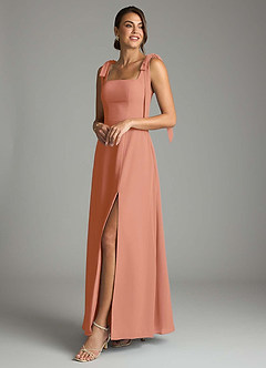 Azazie Debra Bridesmaid Dresses MAI TAI A-Line with Pockets Chiffon Convertible Dress image8
