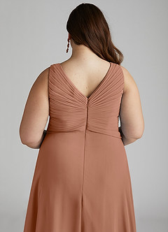 Azazie Flora Bridesmaid Dresses Bronzer A-Line Pleated Chiffon Dress image14