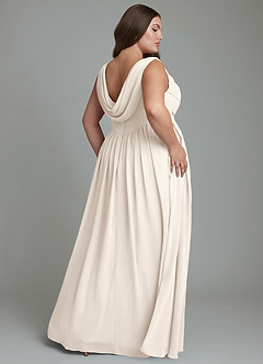 Azazie Novi Bridesmaid Dresses White Alabaster A-Line Pleated Chiffon Dress image2