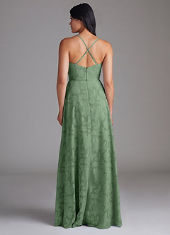 Azazie Naeem Bridesmaid Dresses Eucalyptus A-Line Floral Burnout Dress image3