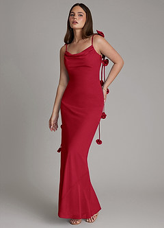 Azazie Kalico Bridesmaid Dresses Scarlet Mermaid Pleated Chiffon Dress image1
