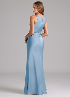 Azazie Allettie Bridesmaid Dresses Powder Blue Mermaid Stretch Satin Dress image2