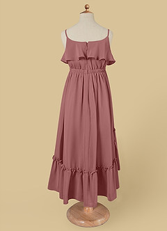 Azazie Karmen Flower Girl Dresses Desert Rose A-Line Ruched Chiffon Dress image7