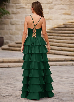 Rhythm Emerald Green Ruffled A-line Prom Dress image2