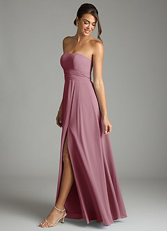 Azazie Tamira Bridesmaid Dresses Vintage Mauve A-Line Pleated Chiffon Convertible Dress image3