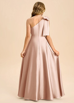 Azazie Penguin Junior Abito A-Line in Raso Elasticizzato Fiocco Oro Rosa image2