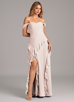 Azazie Sloane Bridesmaid Dresses Rose Petal A-Line Sweetheart Neckline Chiffon Dress image4