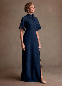 Azazie Hypatia Suknie dla Matki Panny Młodej Osłona Pofałdowany Kwiatowe wypalenie Długość podłogi Sukienka image4