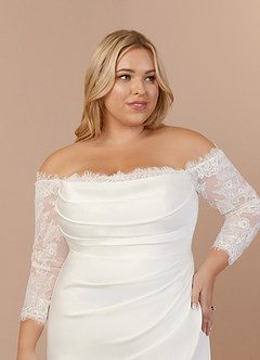 Azazie Onyx Wedding Dresses Diamond White Mermaid Sequins Crepe Back Satin Dress image11