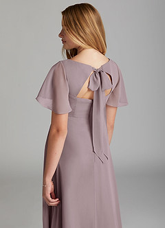 Azazie Kimber Junior Dusk A-Line Pleated Chiffon Dress image4