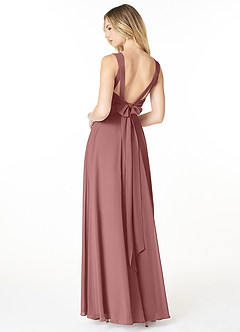Azazie Julie Bridesmaid Dresses Desert Rose A-Line Sweetheart Neckline Chiffon Dress image2