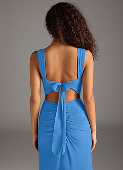 Azazie Jesaphine Abiti da Damigella Abito Tubino in Chiffon Fiocco Blue Jay image6