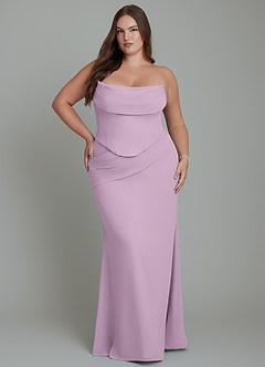 Azazie Sorrel Vestidos de damas de honor Vestido Glicinia de Gasa de Corte Sirena con Corsé image16