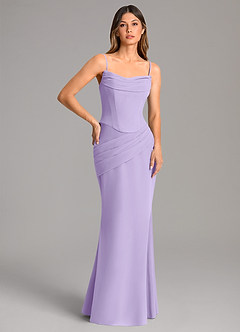 Azazie Sorrel Bridesmaid Dresses Lilac Mermaid Corset Chiffon Dress image2