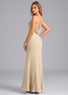 Azazie Wynni Abiti da Damigella Abito Sirena in Chiffon Corsetto Champagne image5