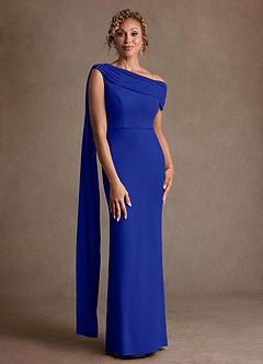 Azazie Bassi vestidos de madre de la novia Vestido de Azul Real de Malla de Corte Sirena con Vestidos sin tirantes image1