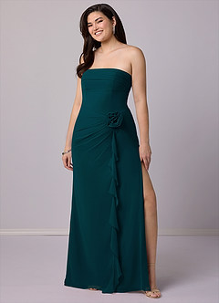 Barbie ♥ Azazie Bridesmaid Dresses Pine Sheath Strapless Chiffon Convertible Dress image10