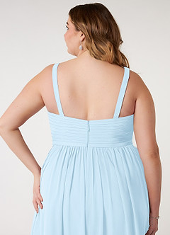 Azazie Chanel Bridesmaid Dresses Sky Blue A-Line Pleated Chiffon Dress image11