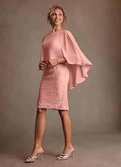 Azazie Meridian Abiti per la Madre della Sposa Abito Tubino in Pizzo Plissettato Rosetta image2