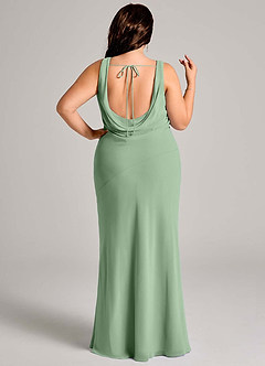 Azazie Rylina Bridesmaid Dresses Matcha Mermaid Pleated Chiffon Dress image8