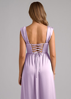 Azazie Hattie Robes de demoiselle d'honneur Robe Trapèze en Satin extensible Corset Frostiges Flieder image7