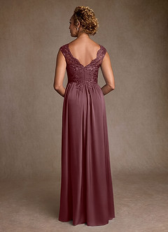 Azazie Amethyst Mère de la mariée Robes Robe Trapèze en Dentelle Sangria image2