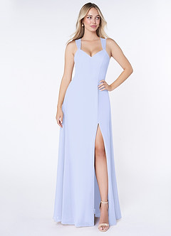 Azazie Jane Final Sale Lavender A-Line V-Neck Pleated Chiffon Dress image1