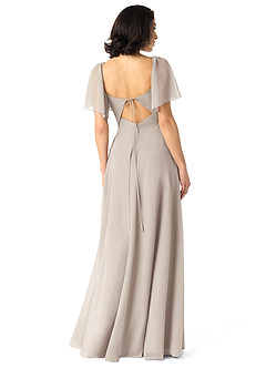 Azazie Chloe Brautjungfernkleider A-Linie Herzausschnitt Chiffon Kleid Frost image2