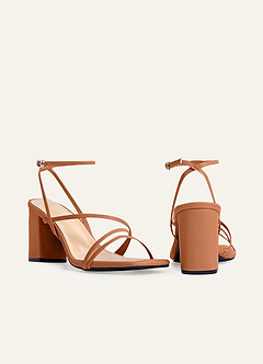 front Ankle Strap Block Heel Sandals
