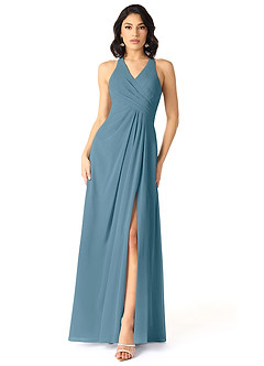 Azazie Danica Bridesmaid Dresses Bermuda A-Line Pleated Chiffon Dress image1