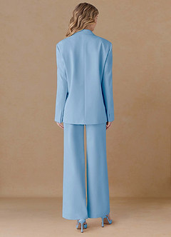front Amelia Sky Blue Refined Weave Performance Oversized 2-Piece Suit