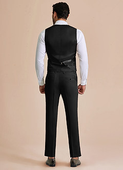 front William Black Comfort Blend Suit Vest
