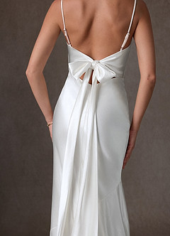 Azazie Kayla Wedding Dresses Diamond White Mermaid Charmeuse Dress image8