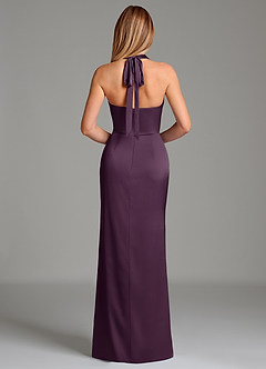 Azazie Serenity Bridesmaid Dresses Plum Mermaid Sweetheart Neckline Stretch Satin Dress image6