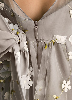 Azazie Elowen Flower Girl Dresses Taupe A-Line Sweetheart Neckline Lace Dress image7