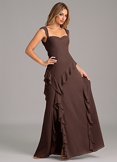 Azazie Sloane Bridesmaid Dresses Ganache A-Line Sweetheart Neckline Chiffon Dress image3