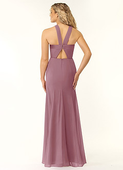 Azazie Rue Bridesmaid Dresses Vintage Mauve A-Line Halter Chiffon Dress image3