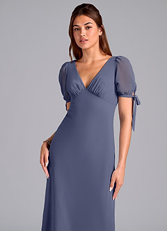 Azazie Pheby Bridesmaid Dresses Stormy A-Line Pleated Chiffon Dress image2