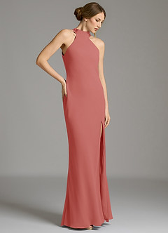 Azazie Cairo Bridesmaid Dresses Antique Rose Mermaid Pleated Chiffon Dress image4