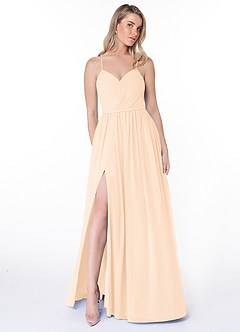 Azazie Cora Bridesmaid Dresses Pearl Pink A-Line Pleated Chiffon Dress image24